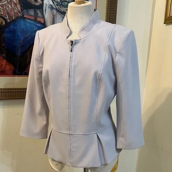 WHBM Women's Lilac Zip Front Jacket Size 12 - Picture 6 of 11